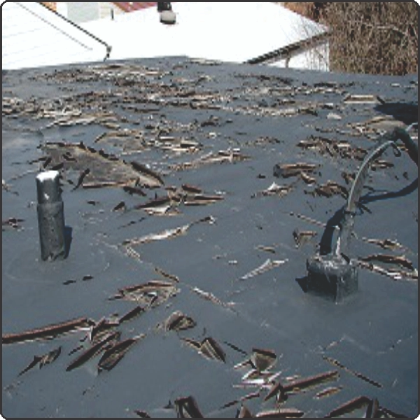 Terrace with peeled off plaster or coating