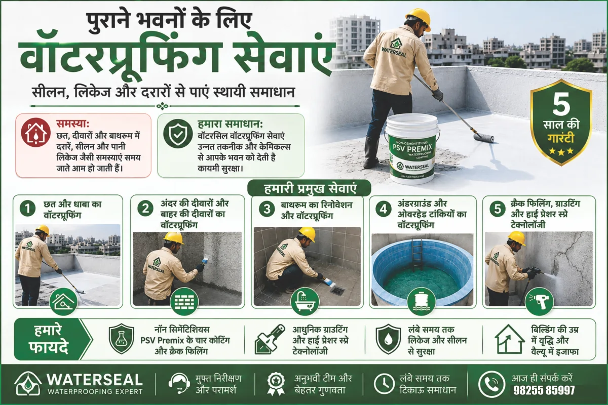 पुराने भवनों के लिए वॉटरप्रूफिंग सेवाएं