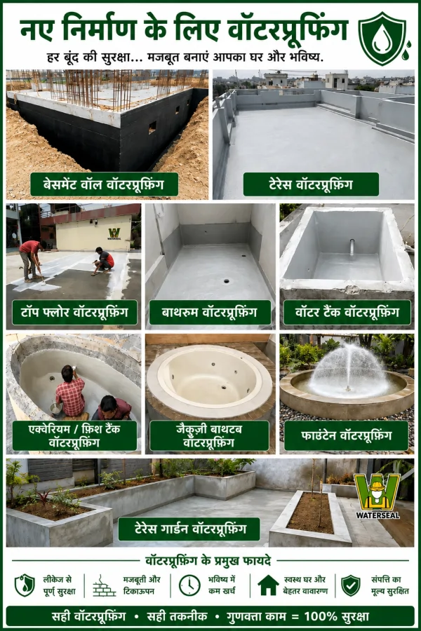 नए कंस्ट्रक्शन में वॉटरप्रूफिंग - New Construction Waterproofing 2 New Construction Waterproofing नए निर्माण के समय वॉटरप्रूफिंग