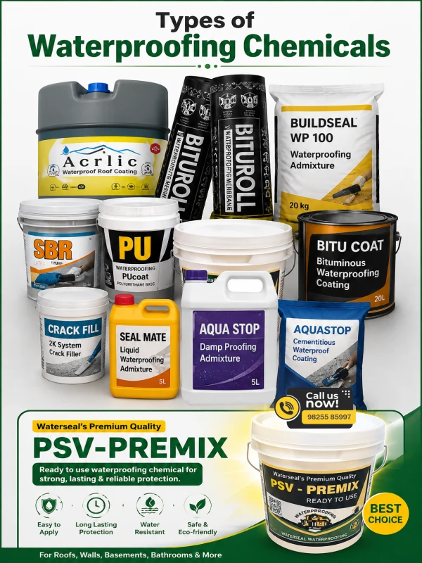 types of waterproofing chemicals